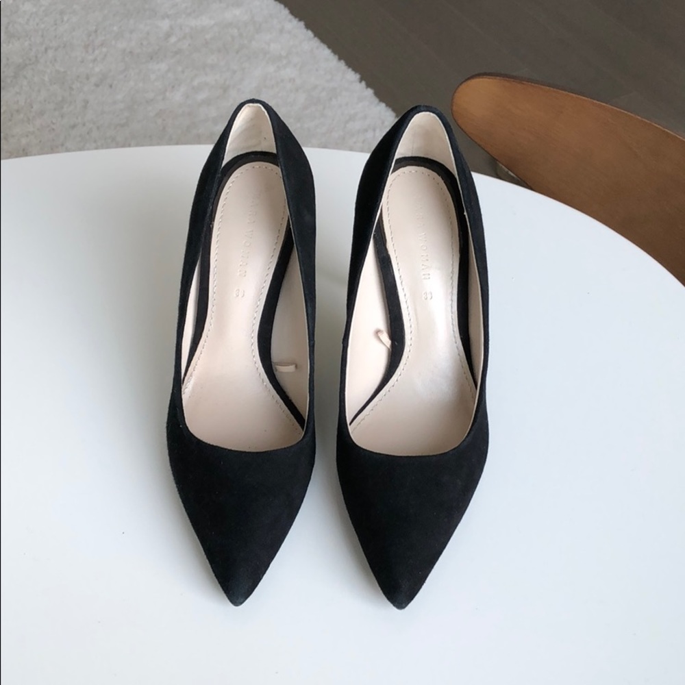 Zara Black High heeled suede shoes